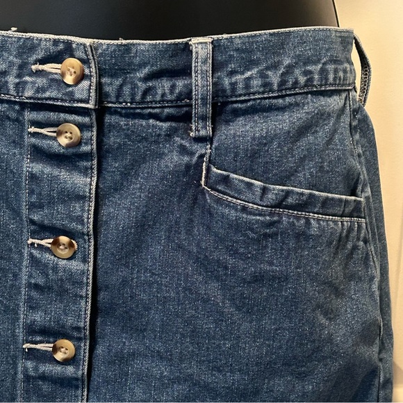 Eddie Bauer Vintage Denim Jean Skirt Button Front Deep Pockets 100% Cotton    10 - Picture 7 of 14